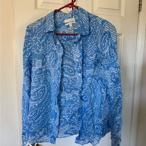 J. Crew Blue and White women Shirt Jacket